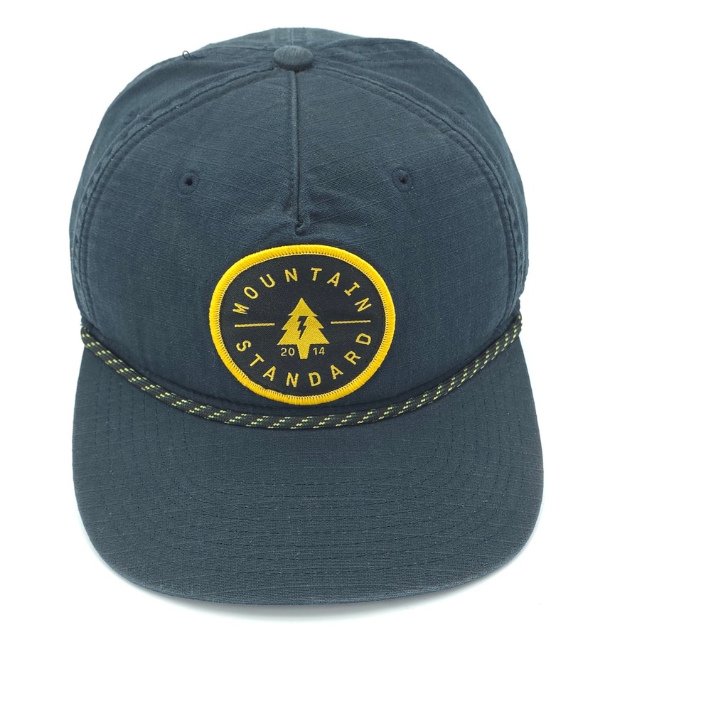 Mountain Standard Hat Cap Mens Snap Back Blue Outdoor Gorpcore Rope Detail